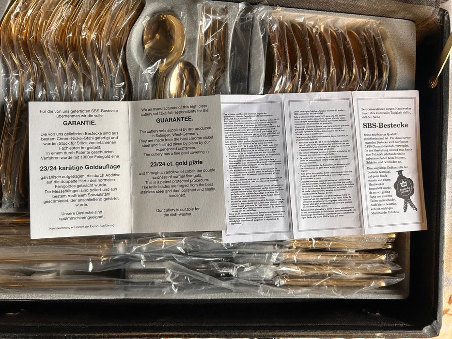 Vând set linguri suflate in aur !!