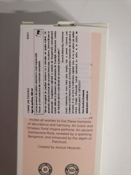 Parfum 100ml Yves rocher Comme une evidence