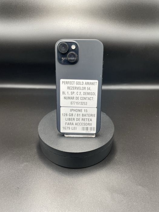 Iphone 15 cu 896 cicluri 128 GB Stocare 81 Baterie Cod 4387