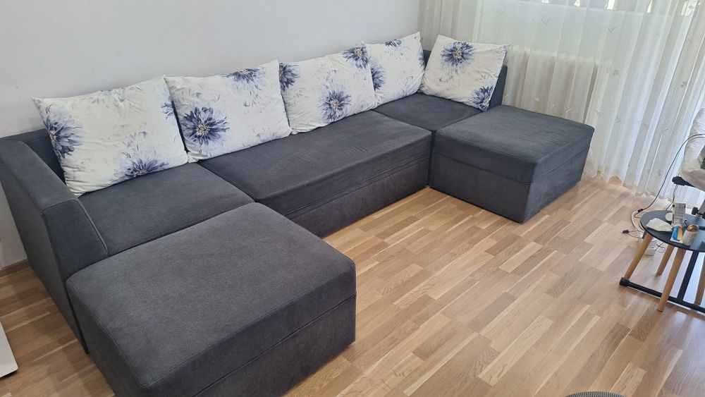 Canapea modulară cu sertar pentru depozitare
