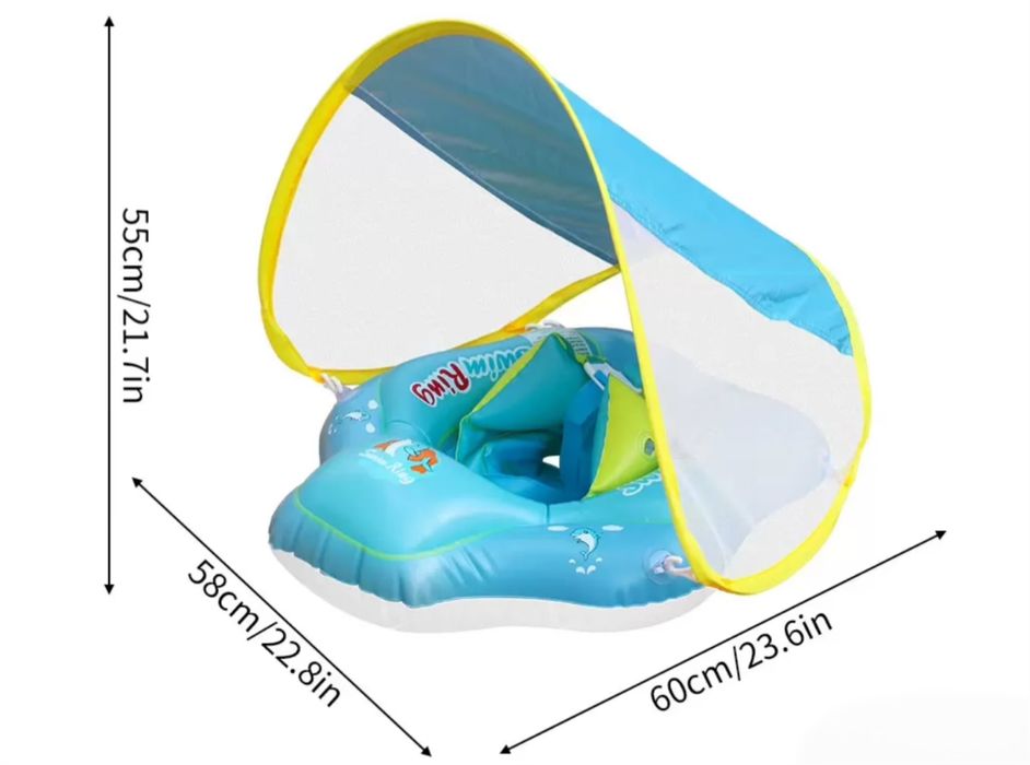 Детский круг для плавания с козырьком