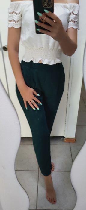 Pantaloni eleganti- verde inchis