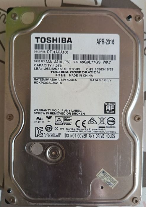 1TB HDD Toshiba, Seagate