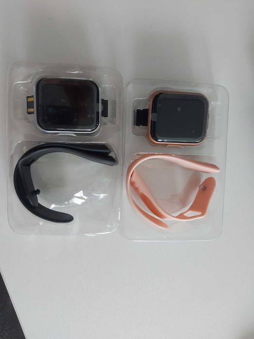 Смарт часовник розов и черен цвят