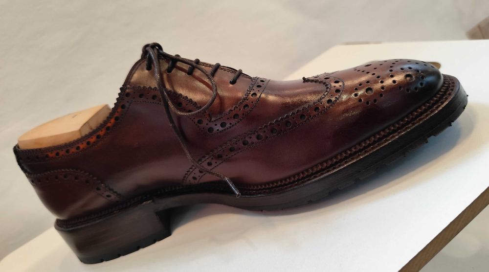 Pantofi oxford 41 41.5 de lux Cordwainer NOI brogue piele naturala
