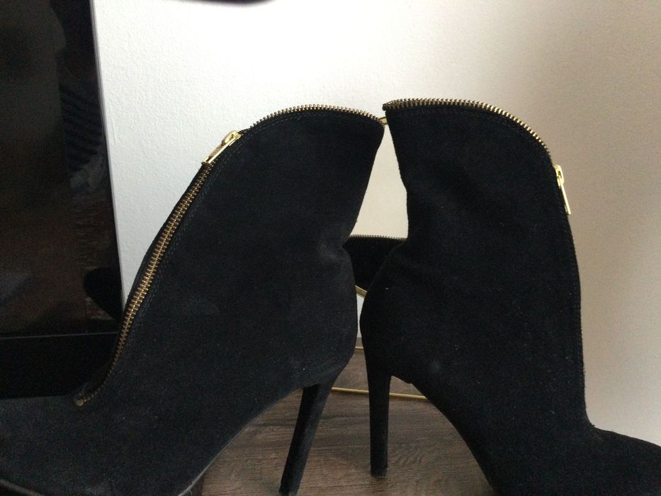 Cizme/ghete elegante din piele naturala intoarsa, mărime 36