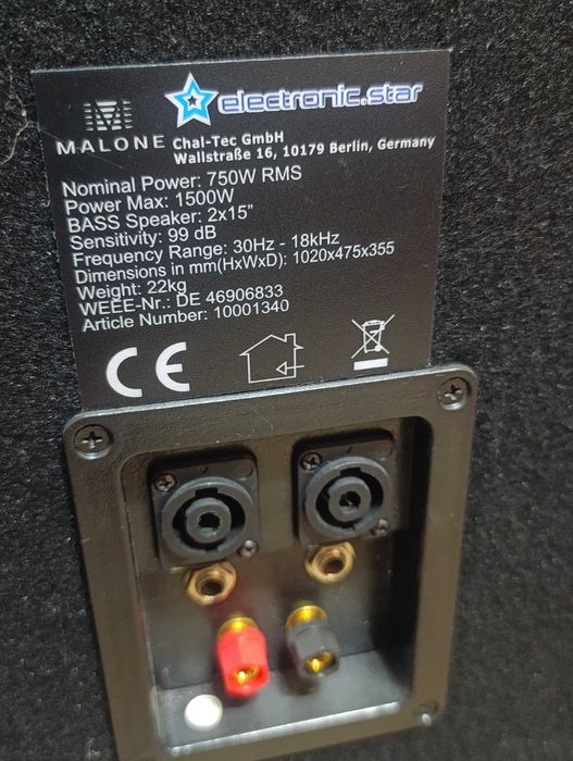 Тонколони Malone 2x15"