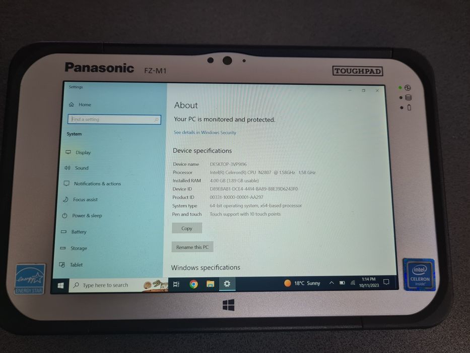 Tableta profesionala Panasonic Toughpad fz-m1 7" win10 impecabila