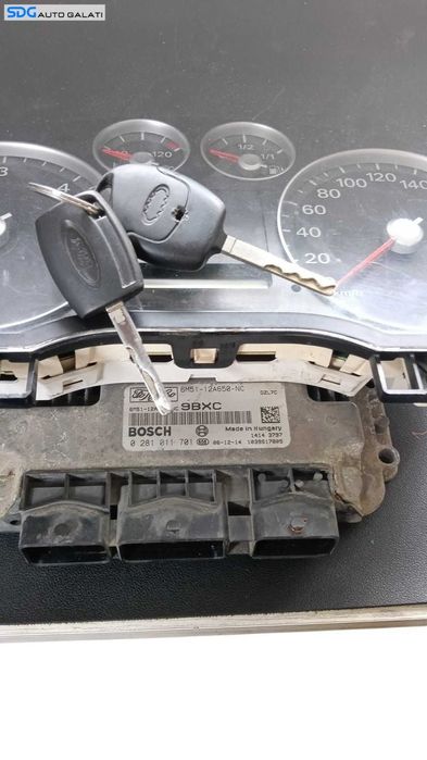 Kit Pornire ECU Calculator Motor Ceas Ceasuri Instrumental Bord si Cheie Ford Focus 2 1.6 TDCI 2004 - 2010 Cod 6M51-12A650-NC 0281011701 3M5F-10A855-A [M8217]
