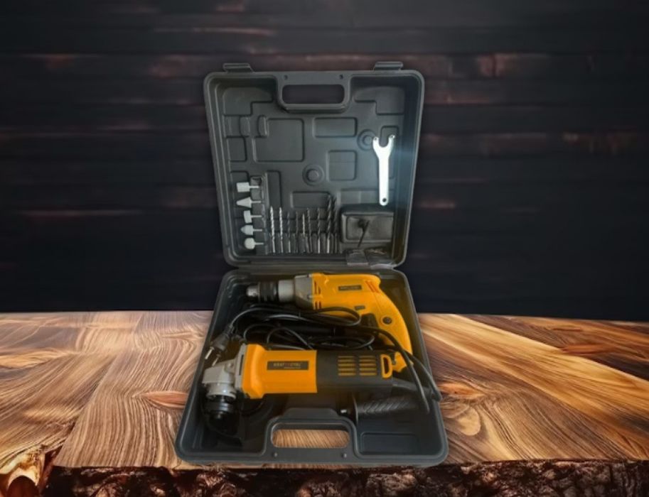Комплект 2 в 1 бормашина и ъглошлайф на ток
