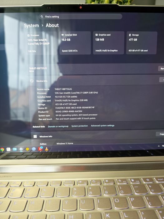Laptop lenovo yoga  7 14 inch 2in 1