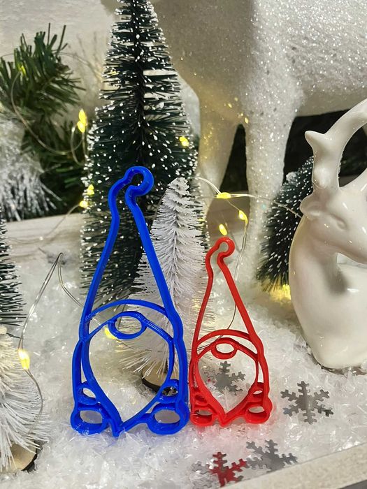 Gnomi de Crăciun 3D - Pe Bucată sau Seturi - Albastru, Roșu, Alb