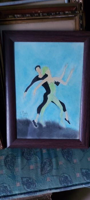 Tablou vechi,ulei,semnate diverși autori consacrați.