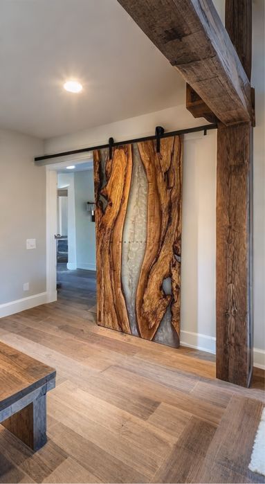 Трапезна маса от орех и епоксидна смола / Плот