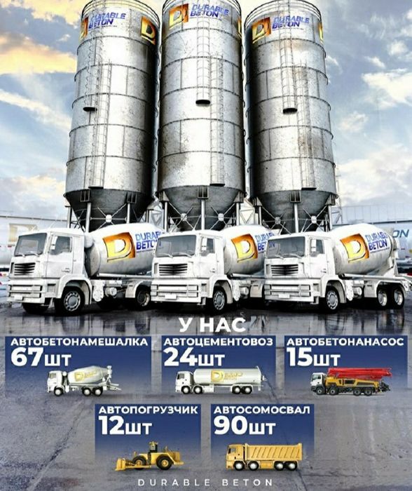 Бетон всех марок. Миксер. Бетономешалка