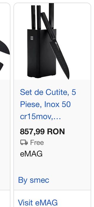 Set Cuțite din Xiaomi HuoHou, 4 buc, negru