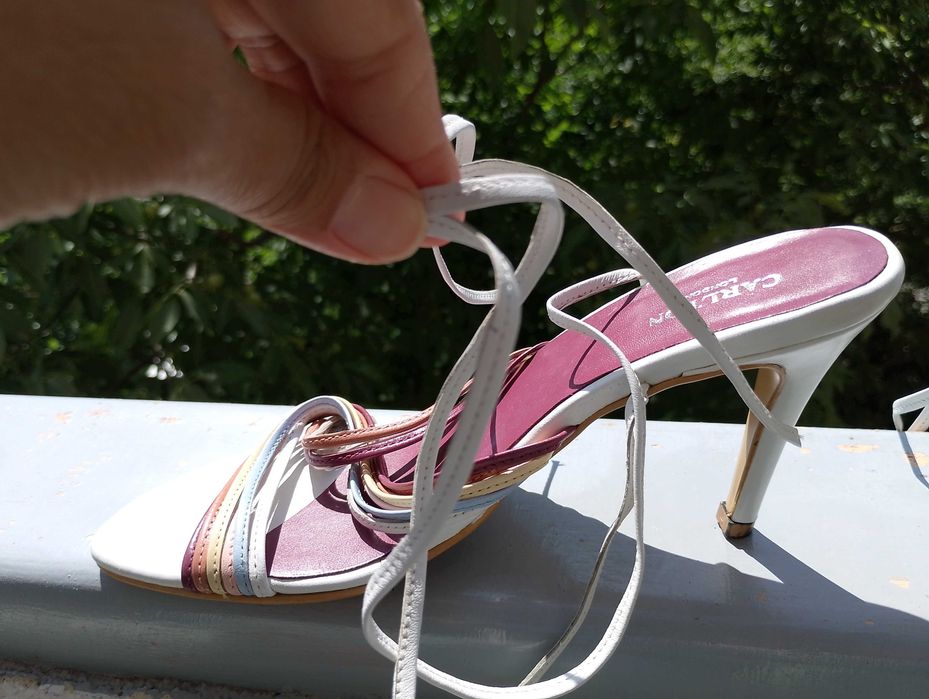 Елегантни летни сандали от естествена кожа, в чудесно състояние, 10 лв