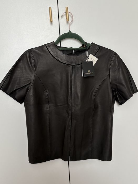 Tricou piele Massimo Dutti S nou cu eticheta