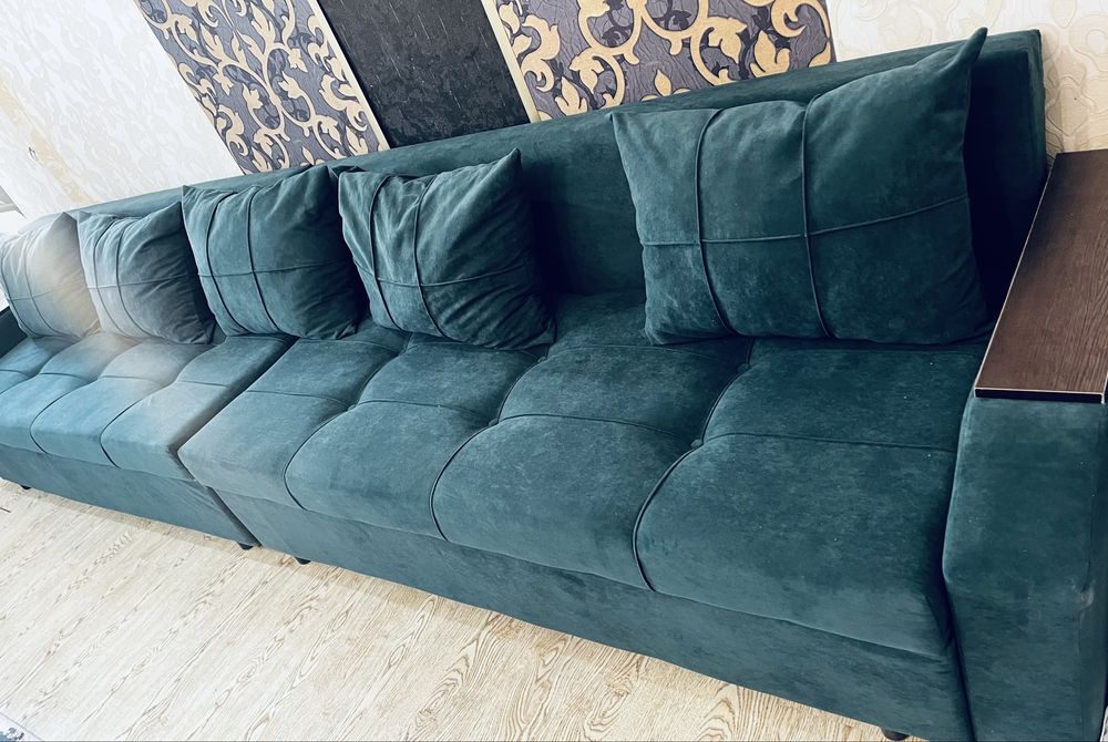 Диван 4 метра изумруд