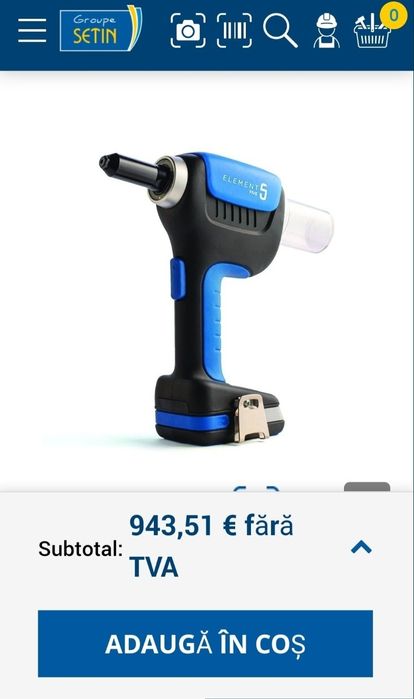 Pistol cu acumulator de Nituri ø2,4 - 5,0mm