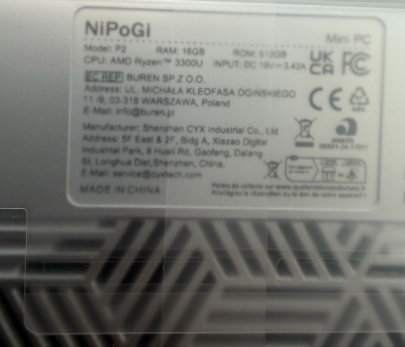 NiPoGi Pinova P2 Mini PC Windows 11 Pro AMD Ryzen 3300U Sigilat Oferta