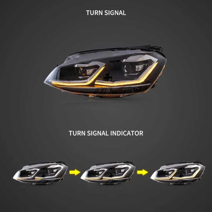 Тунинг led фарове за VW GOLF 7 (2014-2018) черни. НОВО ! НА СКЛАД!