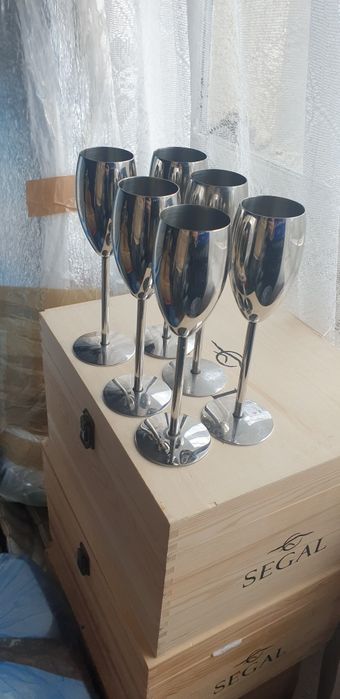 Set pahare sampanie inox solid