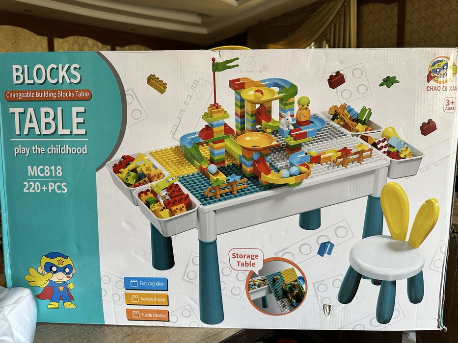 Стол+Стул с лего кубиками. Комплект. Набор лего.