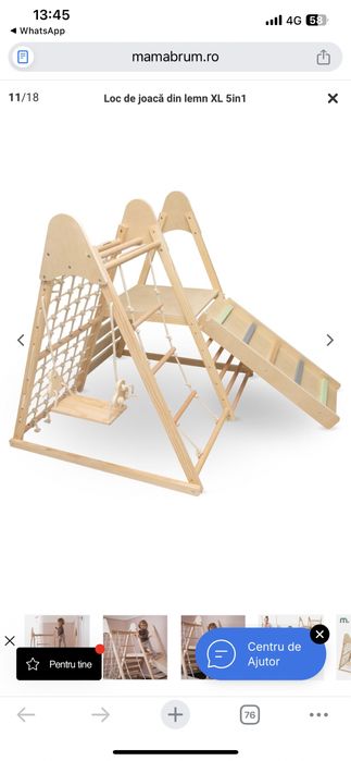 Loc de joacă din lemn XL 5in1