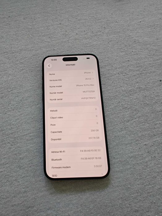 iPhone 15 Pro Max Negru 256GB impecabil