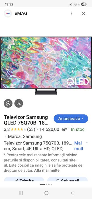 Samsung 75q70b folosit ca nou