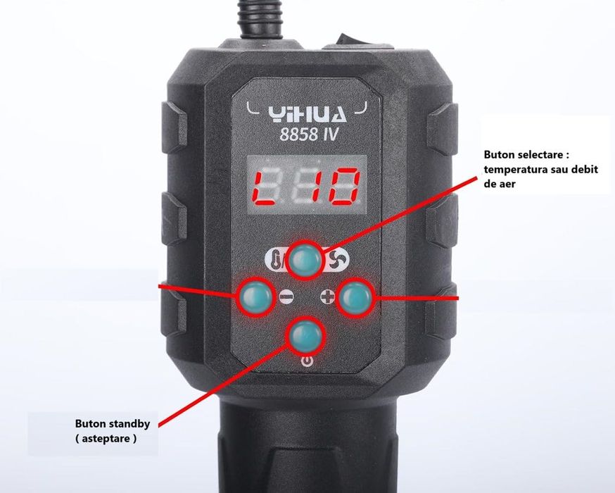 Suflanta cu aer cald 700W temperatura debit aer reglabile Yihua 8858IV