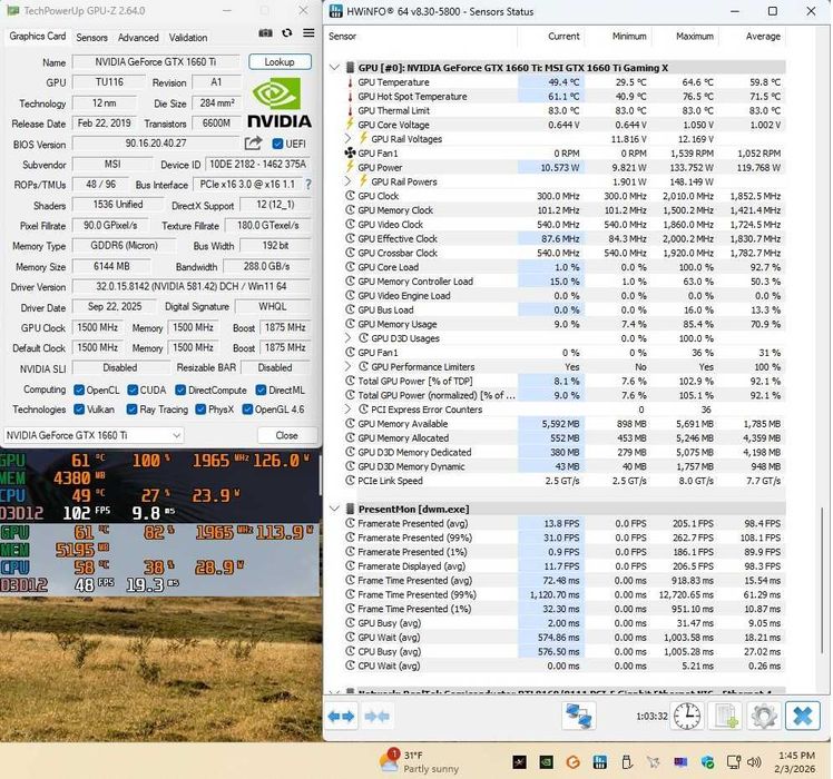 Видео Карта: MSI GeForce GTX 1660 Ti GAMING X 6GB GDDR6