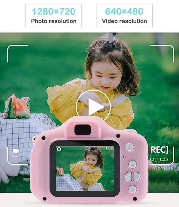 Aparat Foto Digital pentru Copii Roz card 8G gratuit