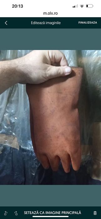 Manusi de lucru din piele, cauciuc