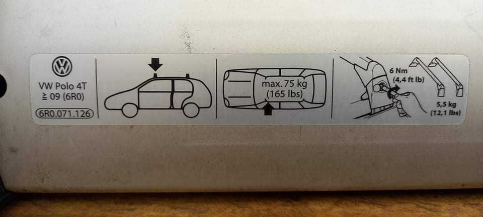 Оригинални греди за VW Polo 3,5D (2009 - 2017)