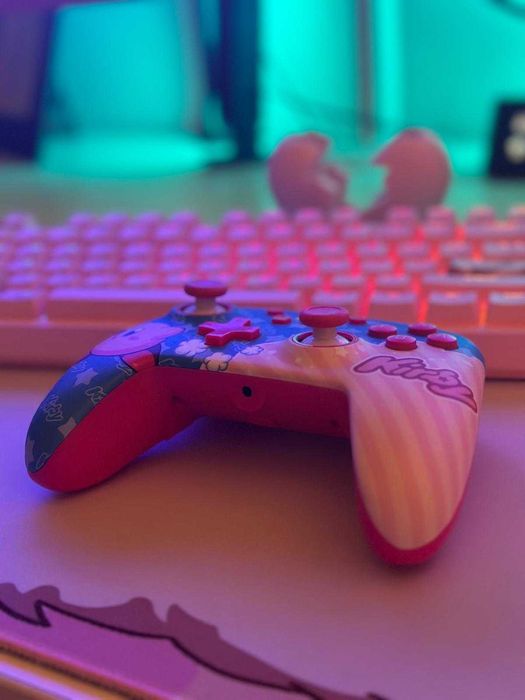Controller cu fir PowerA Enhanced Wired Nintendo Switch Kirby Roz