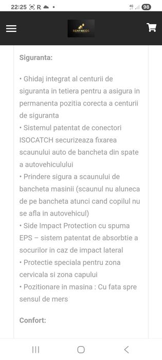 Scaun auto 15-36 kg