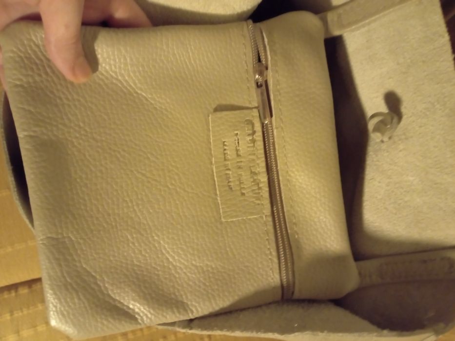 Geanta de dama, Piele naturala, Corda Beige, Bej