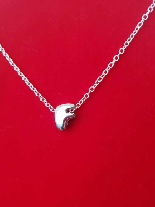 AG98, set argint 925,nou/marcat, lant si pandantiv litera F