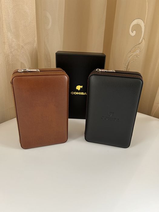 Cohiba преносим хумидор за 4 пури – кедър, кафяв/черен