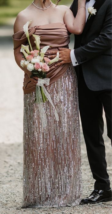 Rochie eleganta tafta si dantela liniara