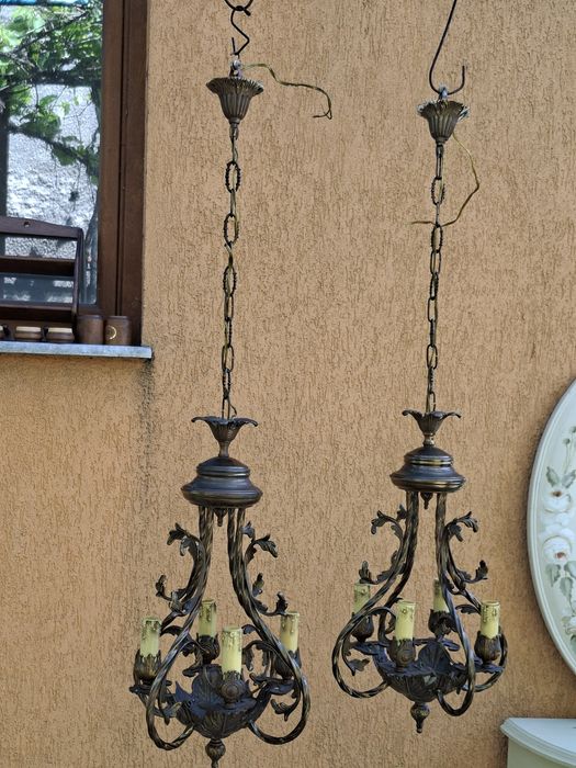 Candelabru bronz, set două bucăți