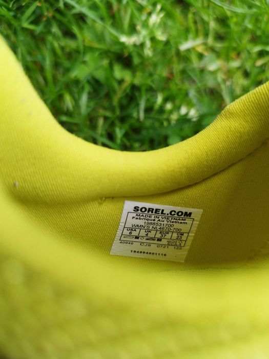 Маратонки Sorel в прекрасен свеж жълто-зелен цвят