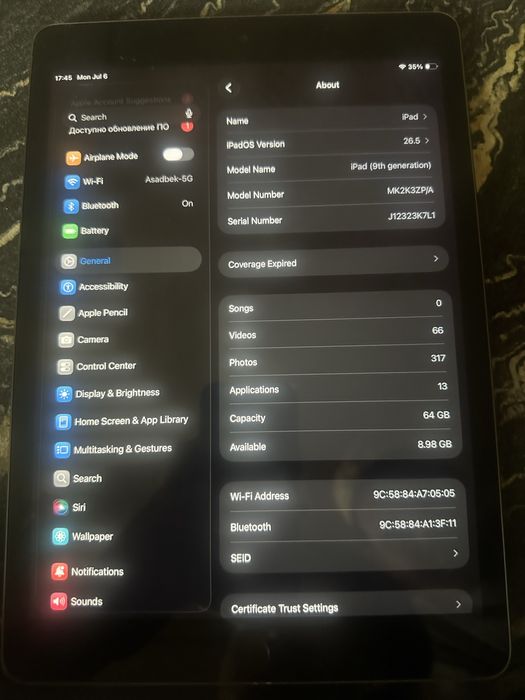 Apple ipad 9 generatsion