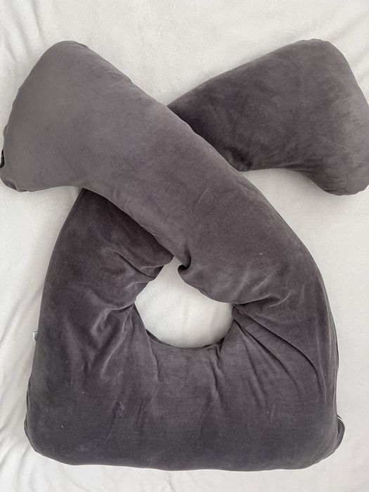 Pernă gravide 3 in 1 Bebeke Premium Velvet Gri