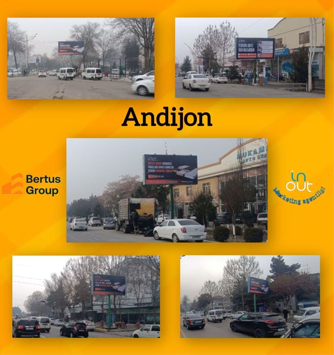 LED ekranlar va bilbordlar Andijonda / Реклама на экранах в Андижан