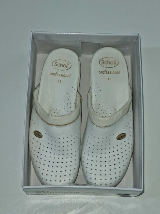 Saboți anatomici Scholl pentru bărbați - alb - 41