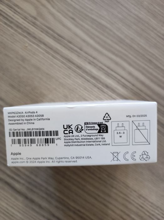 слушалки APPLE airpods 4TH GEN