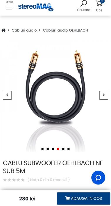 Subwoofer cablu SVS 5m (nu audioquest, bose, kef, deno